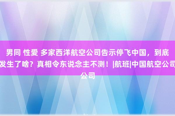 男同 性愛 多家西洋航空公司告示停飞中国，到底发生了啥？真相令东说念主不测！|航班|中国航空公司