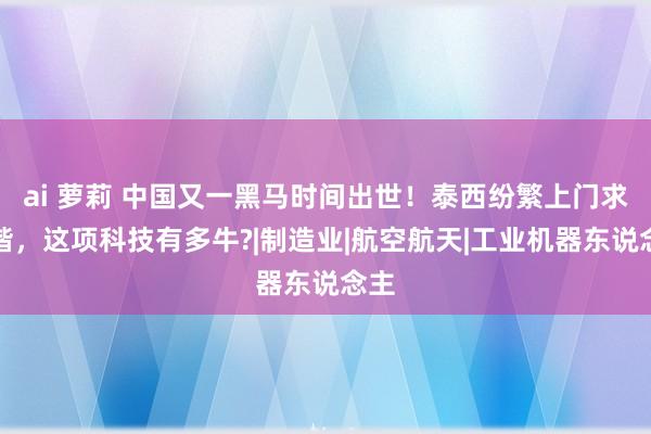 ai 萝莉 中国又一黑马时间出世！泰西纷繁上门求和谐，这项科技有多牛?|制造业|航空航天|工业机器东说念主