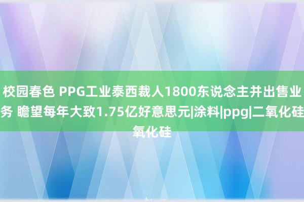 校园春色 PPG工业泰西裁人1800东说念主并出售业务 瞻望每年大致1.75亿好意思元|涂料|ppg|二氧化硅