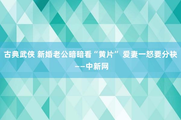 古典武侠 新婚老公暗暗看“黄片” 爱妻一怒要分袂 ——中新网