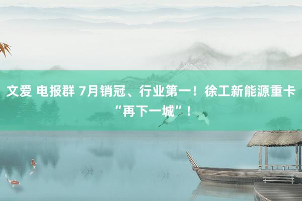 文爱 电报群 7月销冠、行业第一！徐工新能源重卡“再下一城”！